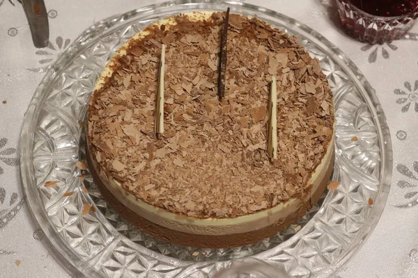 A close up of a piece of cake on a plate — Stock Photo, Image