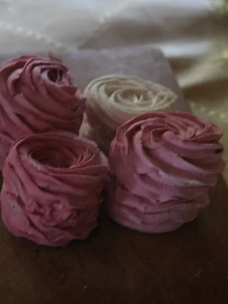 一组粉红色的棉花糖 — 图库照片