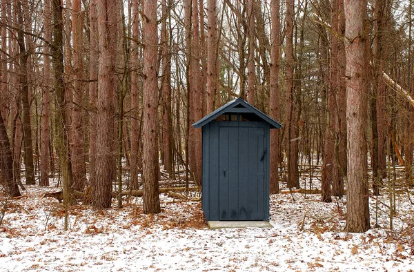 Kışın Tuvalete Gitmek Rahatsız Edici — Stok fotoğraf