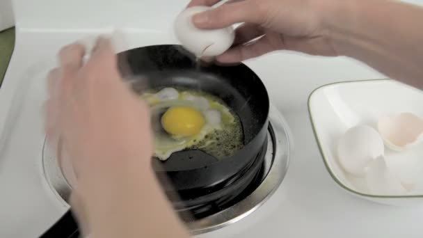 Freír huevos — Vídeo de stock