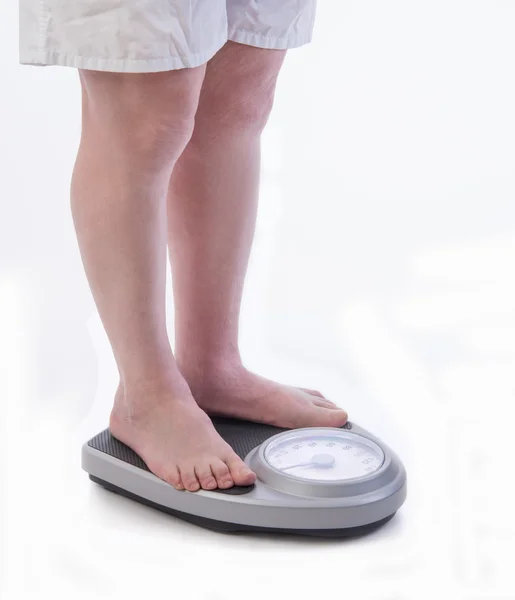 Fat Male on Scale — Stock Photo, Image