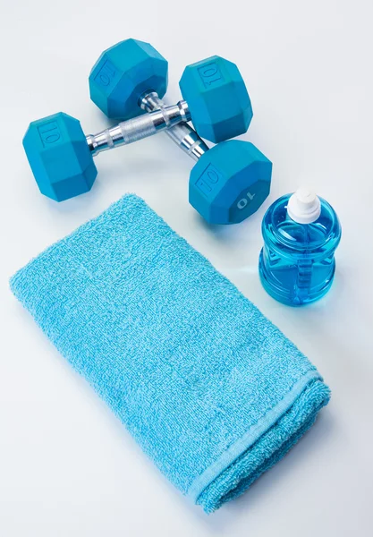 Sprzęt Fitness niebieski — Zdjęcie stockowe