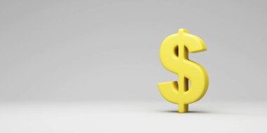 Beyaz arkaplanda 3D dolar sembolü