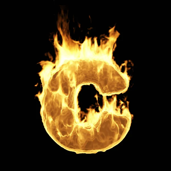 Brännande Flamalfabetet Brandbokstäver Isolerade Svart Bakgrund Bokstav Återgivning — Stockfoto