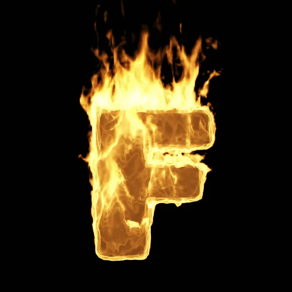 Burning Flame Alphabet Fire Letters Isolated Black Background Letter Rendering — Stock Photo, Image