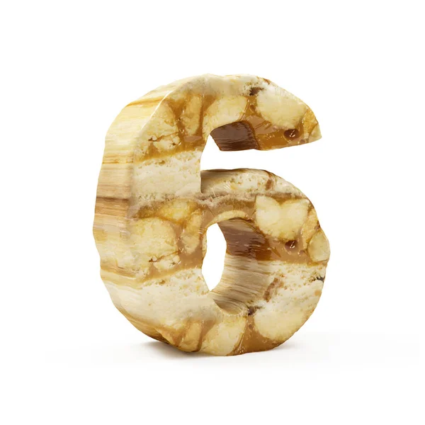 Caramel Peanut Numbers Isolated White Number Rendering — Stock Photo, Image