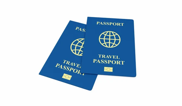 青い背景のパスポート — ストック写真