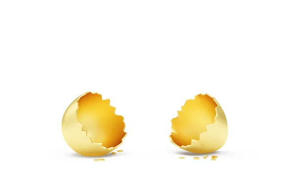 Guld Ägg Med Gyllene Glitter Vit Bakgrund Vektor Illustration — Stockfoto