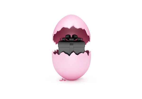 Иллюстрация Пасхального Яйца Розовой Лентой Изолированы Белом Фоне — стоковое фото