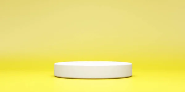 Renderização Pódio Amarelo Com Fundo Branco — Fotografia de Stock