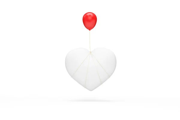Balón Tvaru Srdce Bílém Pozadí — Stock fotografie