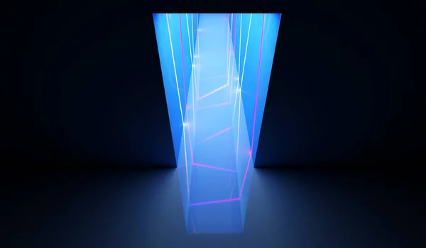 Rendering Uno Sfondo Futuristico Con Luce Neon — Foto Stock