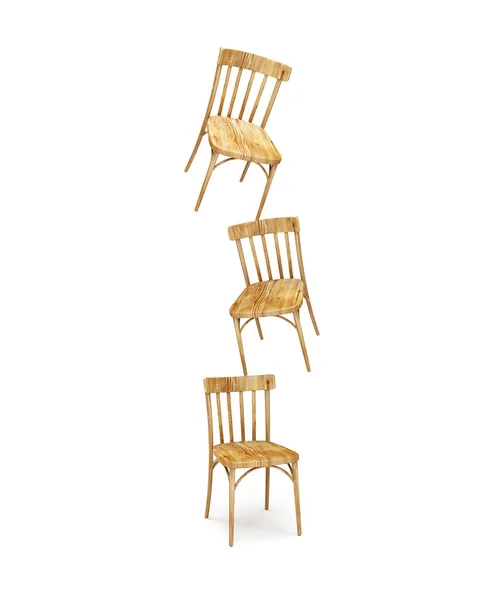 Krzesło Drewniane Izolowane Białym Tle — Zdjęcie stockowe