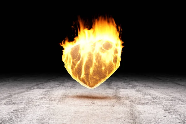 Rendering Fire Ball Black Background — Stock Photo, Image