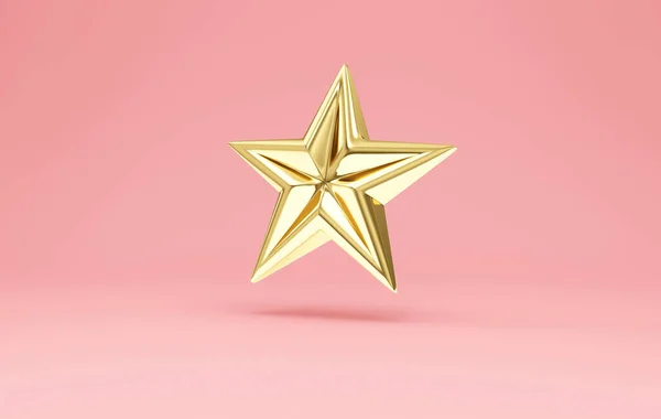 Ícone Estrela Ilustração Isolado Fundo Rosa — Fotografia de Stock