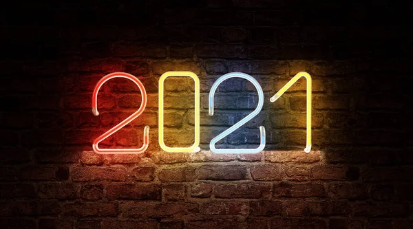 新的2019年背景 有数字和灯光 — 图库照片