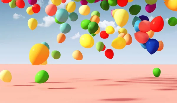 Bunte Luftballons Hintergrund Illustration — Stockfoto