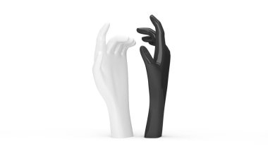 Beyaz arkaplan tutan bir elin 3D görüntülemesi