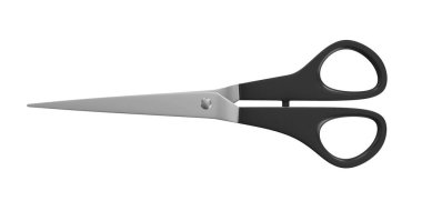 Siyah makas beyaz arkaplanda izole edildi