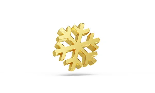 Goldenes Schneeflockensymbol Auf Weißem Hintergrund Illustration — Stockfoto