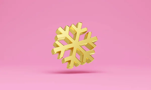 Рожева Піктограма Сніжинки Ізольована Фіолетовому Фоні Концепція Мінімалізму Ілюстрація — стокове фото