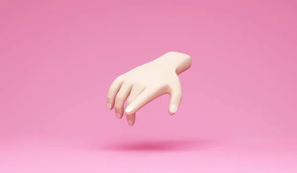 Renderização Uma Mão Feminina Com Uma Manicure Rosa Fundo Roxo — Fotografia de Stock