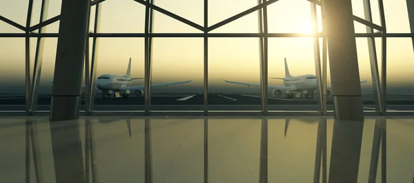 Terminal Met Een Glas Water — Stockfoto