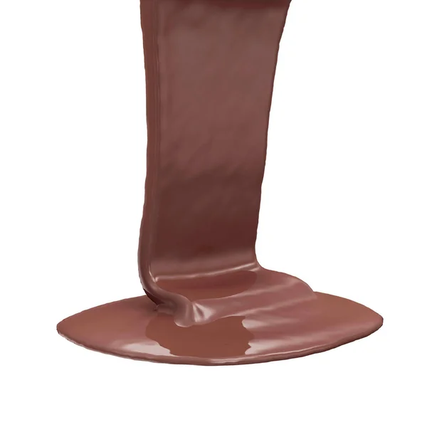 Salpicadura Chocolate Aislado Sobre Fondo Blanco —  Fotos de Stock
