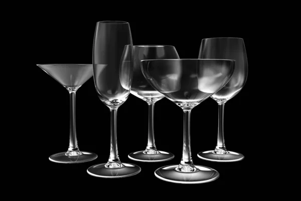 Two Glasses Wine Black Background — Stock Photo, Image