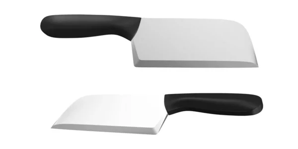 Группа Кухонных Ножей Тесак Черной Ручкой Высокопрочный Лезвие Нержавеющей Стали — стоковое фото