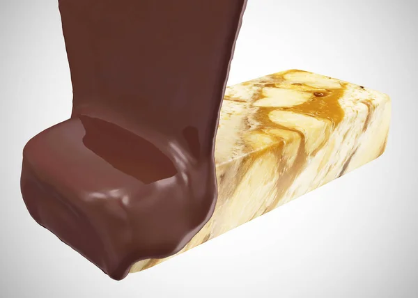 Chocoladereep Met Melk Witte Achtergrond — Stockfoto