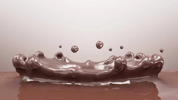 Splash Van Chocolade Geïsoleerd Witte Achtergrond — Stockfoto