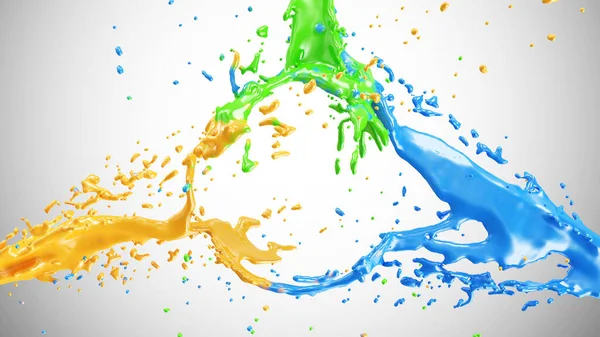 Multicolor Paint Splash Lejtős Alapon Abstact Art Koncepció Helyet Design — Stock Fotó