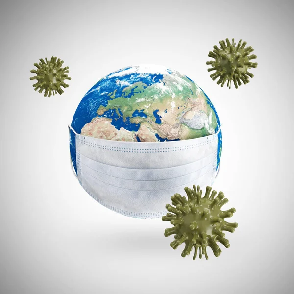 Konsep Perlindungan Virus Corona Ilustrasi — Stok Foto