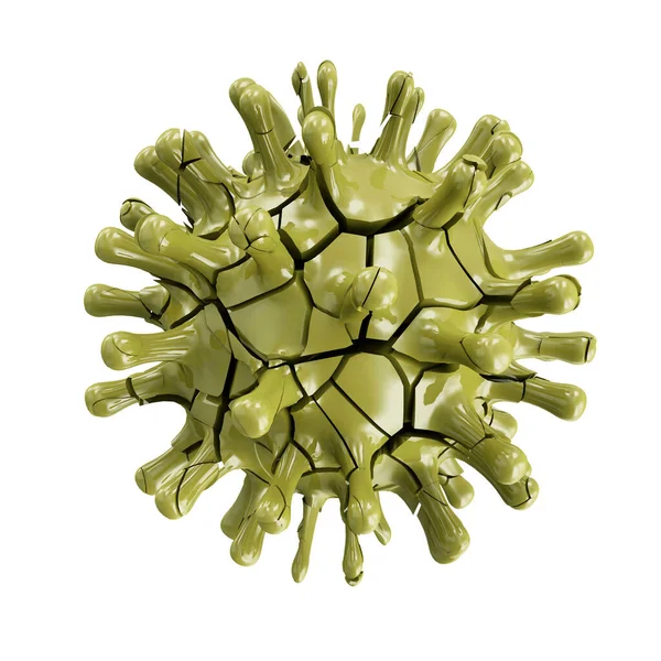 Bir Covid Virüsünün Boyutlu Çizimi — Stok fotoğraf