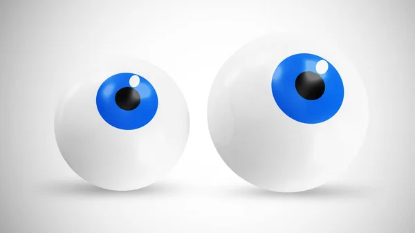 Blå Ögonboll Med Ögon Och Ansikte Konvertering — Stockfoto