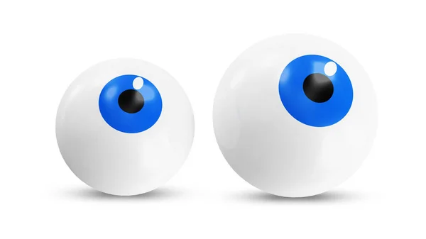 Голубые Глаза Симпатичного Лица Улыбкой Белом Фоне — стоковое фото