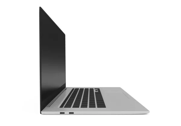 Ноутбук Порожнім Екраном Ізольований Білому Тлі — стокове фото