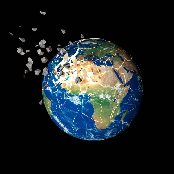 Erde Planet Mit Blauem Hintergrund Darstellung — Stockfoto