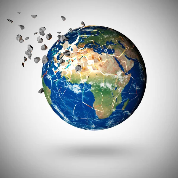 Earth Globe Blue Planet World Map Rendering — Stock Photo, Image