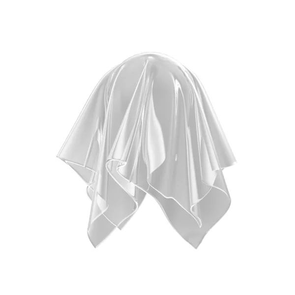 White Silk Fabric Lid Light Background Rendering — Stock Photo, Image