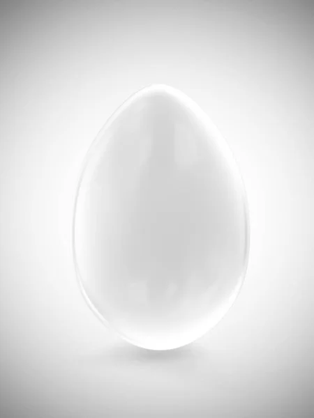 Leeres Blank Glass Egg Auf Dem Hintergrund Des Gefälles Rendering — Stockfoto