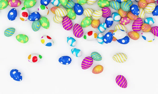 Colorful Easter Eggs White Background — Stock Photo, Image