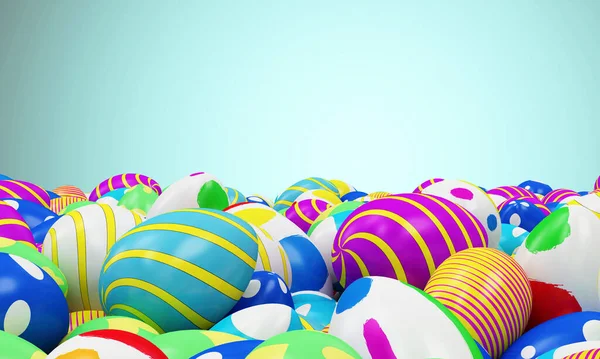 Colorful Easter Eggs White Background — Stock Photo, Image