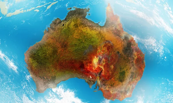 Contenu Graphique Vue Détaillée Australie Une Terrible Tragédie Continent Été — Photo