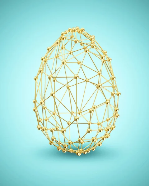 Egg Golden Render Easter Eggs White Background Design — Stock Photo, Image