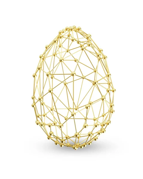 Uovo Resa Dorata Uova Pasqua Sfondo Bianco Design — Foto Stock