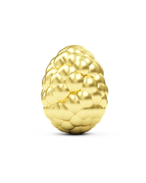 Huevo Dorado Renderizado Huevos Pascua Fondo Blanco Diseño — Foto de Stock