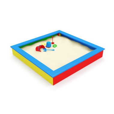 Children's Sandbox with Toys clipart