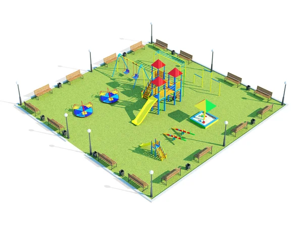 Parco giochi moderno colorato per bambini — Foto Stock